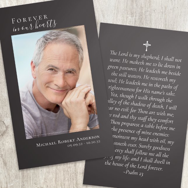 Laminated Grey Photo Memorial Prayer Card (Creator Uploaded)