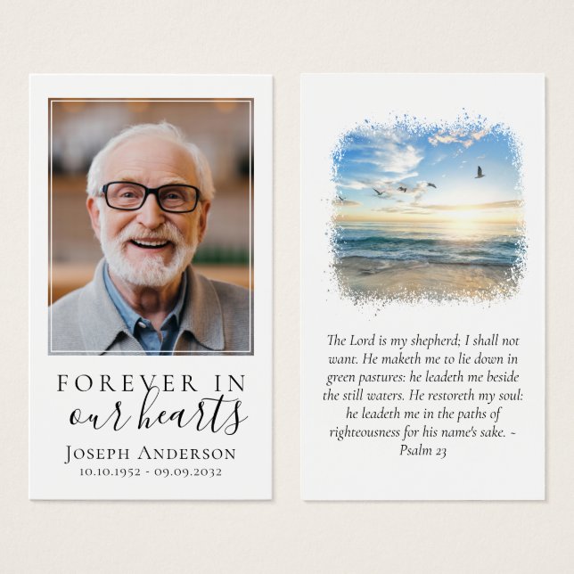 Laminated Photo Beach Memorial Prayer Card (Front & Back)