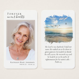 Laminated Photo Beach Memorial Prayer Card