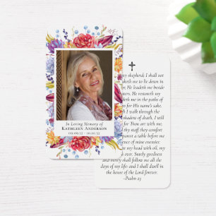 Laminated Succulents Photo Memorial Prayer Card