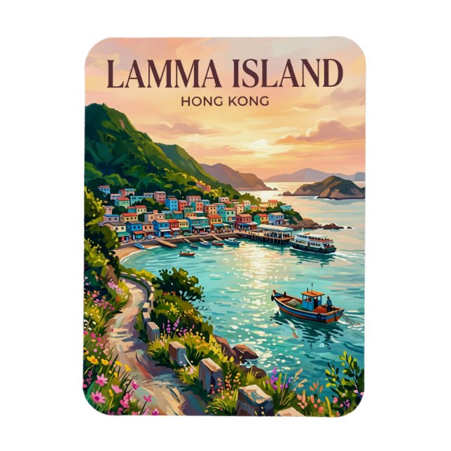 Lamma Island Hong Kong Magnet (Vertical)