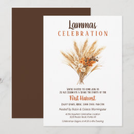 Lammas Pagan Fall Harvest Wheat Bouquet Invitation