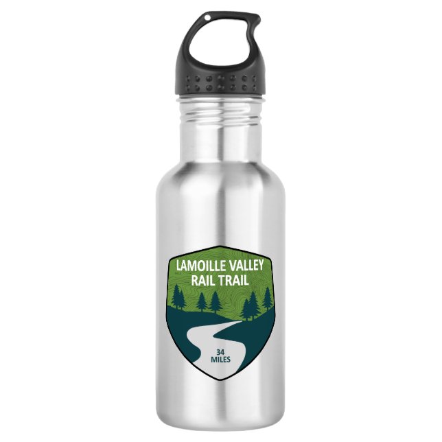 Lamoille Valley Rail Trail Vermont 532 Ml Water Bottle (Front)