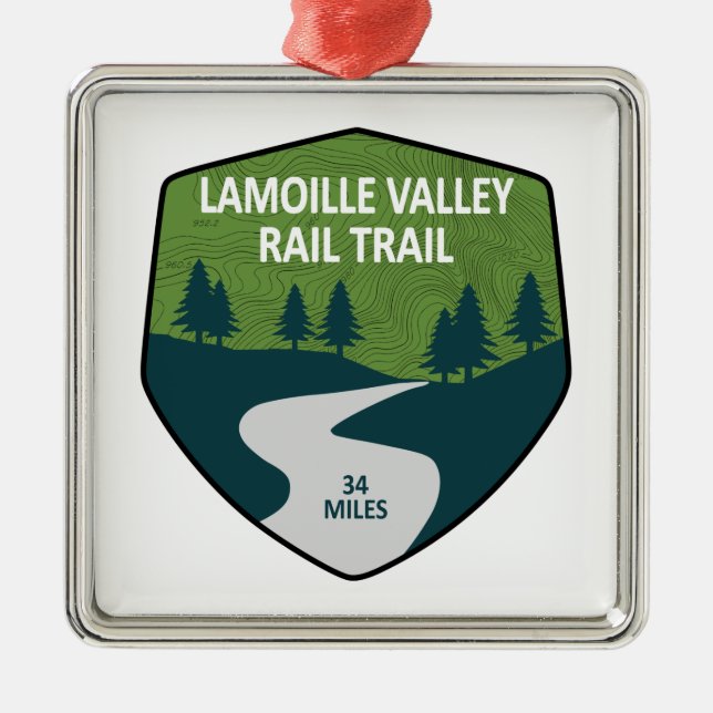 Lamoille Valley Rail Trail Vermont Metal Tree Decoration (Front)