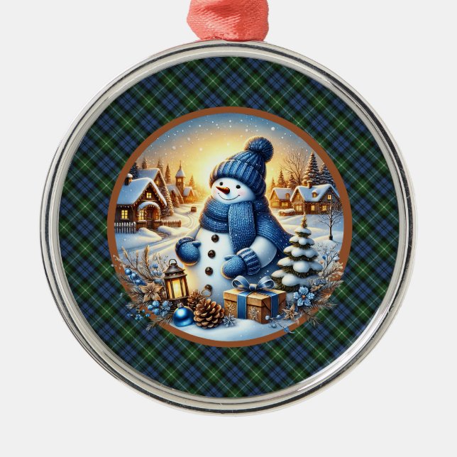 Lamont Ancient  Scottish Tartan Christmas Metal Tree Decoration (Front)