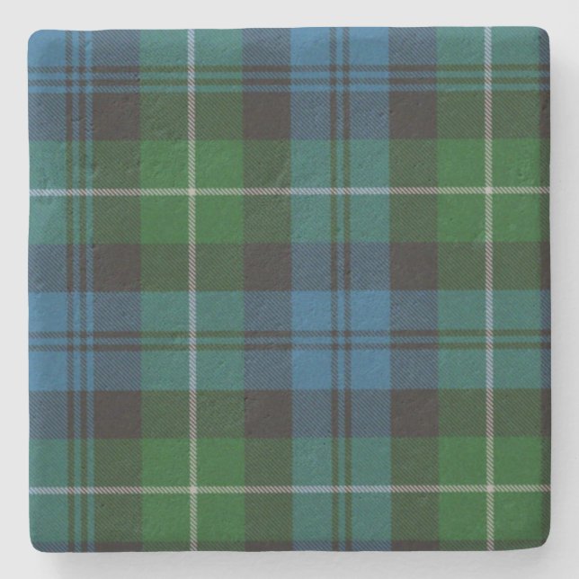 Lamont Clan Tartan Plaid Stone Coaster (Front)