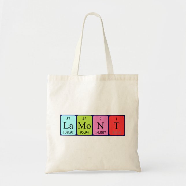 Lamont periodic table name tote bag (Front)