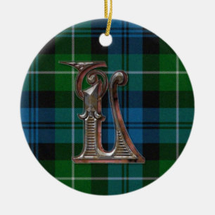 Lamont Plaid Monogram ornament