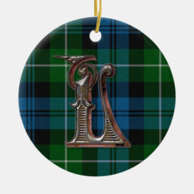 Lamont Plaid Monogram ornament (Front)