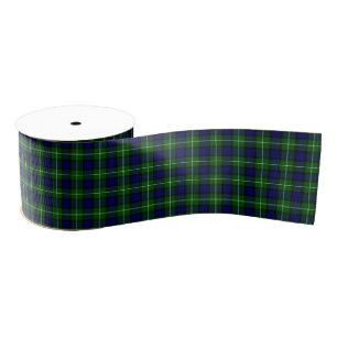 Lamont tartan blue green plaid grosgrain ribbon
