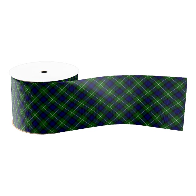 Lamont tartan blue green plaid grosgrain ribbon (Spool)