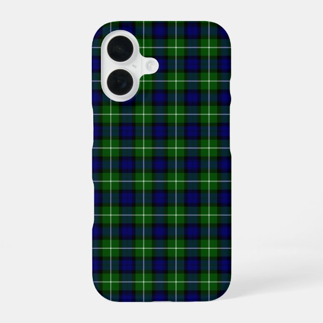 Lamont tartan blue green plaid iPhone 16 case (Back)