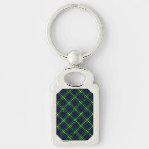 Lamont tartan blue green plaid key ring