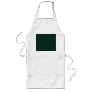 Lamont tartan blue green plaid long apron