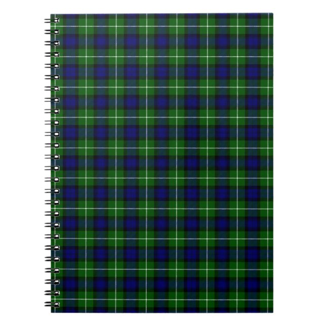 Lamont tartan blue green plaid notebook (Front)