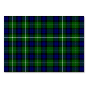 Lamont tartan blue green plaid table number