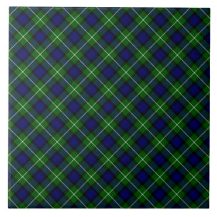 Lamont tartan blue green plaid tile