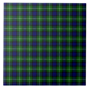 Lamont tartan blue green plaid tile
