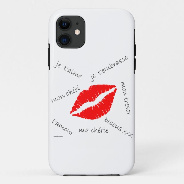L'amour French Kiss iPhone Case (Back)
