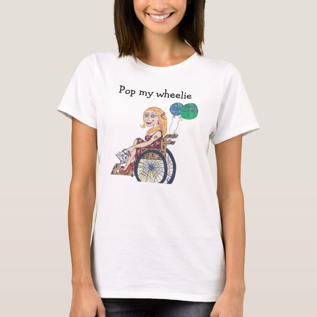 Lamour Girl in a wheel-chair goes POP T-Shirt (Front)