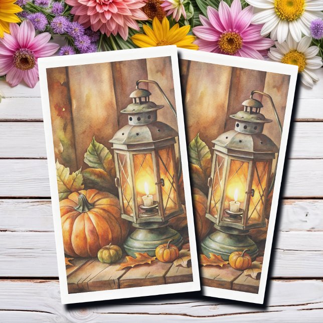 Lamp and Pumpkins Fall Napkin (Creator Uploaded)