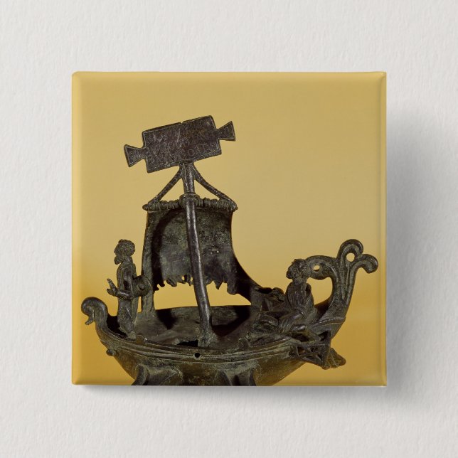 Lamp in the form of a boat 15 cm square badge (Front)