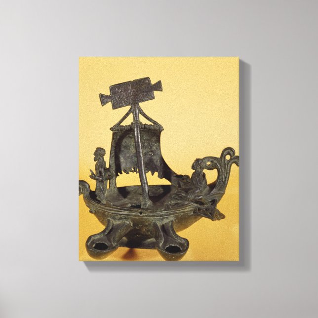 Lamp in the form of a boat canvas print (Front)
