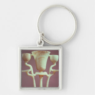 Lamp in the form of three lotus flowers key ring
