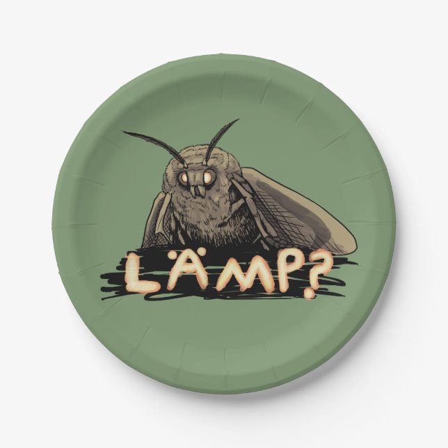Lamp? Moth Meme Paper Plate (Front)