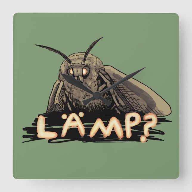 Lamp? Moth Meme Square Wall Clock (Front)