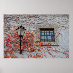 Lamp On A Grey Wall Poster
