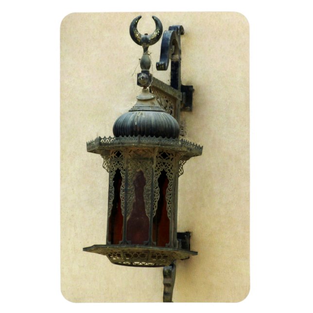 Lamp on the wall of an arabian mosque magnet (Vertical)