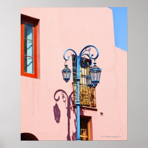 Lamp post and painted buildings, Caminito, La Poster