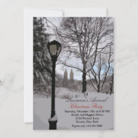 Lamp Post Holiday Party Invitation