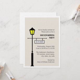 Lamp Post Housewarming Party Invitation