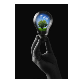 Lamp with a tree for a sustainable future photo print