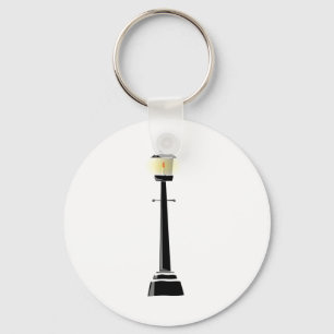Lamplight at Night in Winter Key Ring