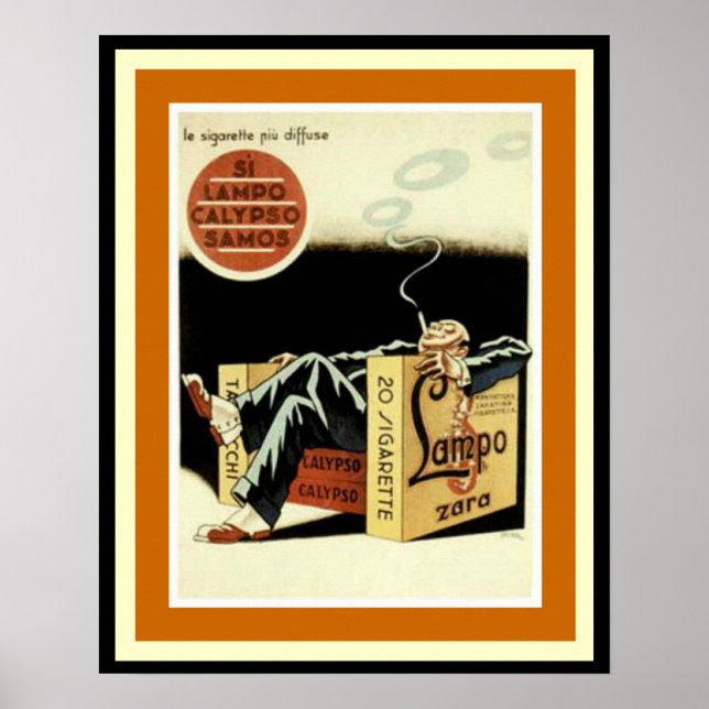 Lampo Calypso Samos Cigarette Ad Poster (Front)