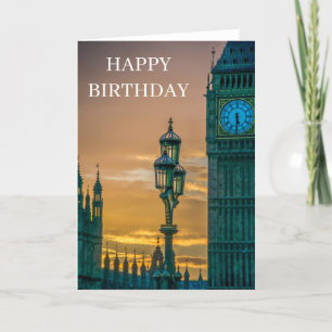 Lamppost and Big Ben birthday card