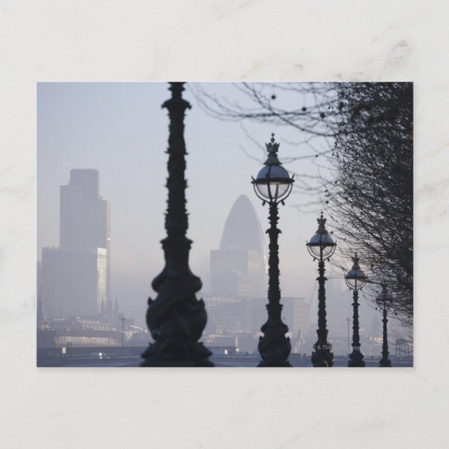 Lampposts by River Thames Postcard (Front)