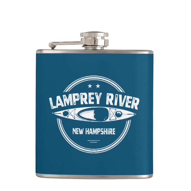 Lamprey River New Hampshire Kayaking Hip Flask (Front)