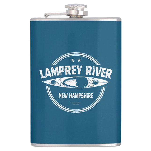 Lamprey River New Hampshire Kayaking Hip Flask (Front)