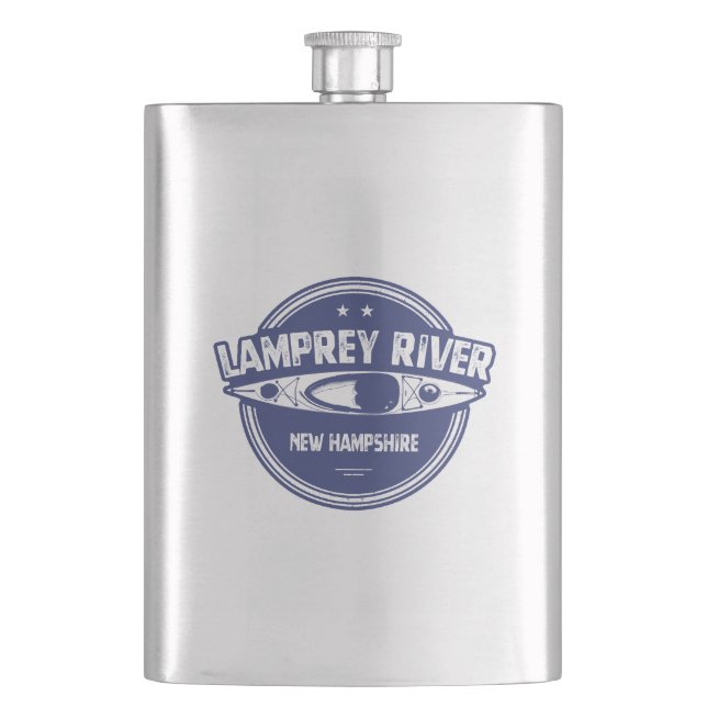 Lamprey River New Hampshire Kayaking Hip Flask (Front)