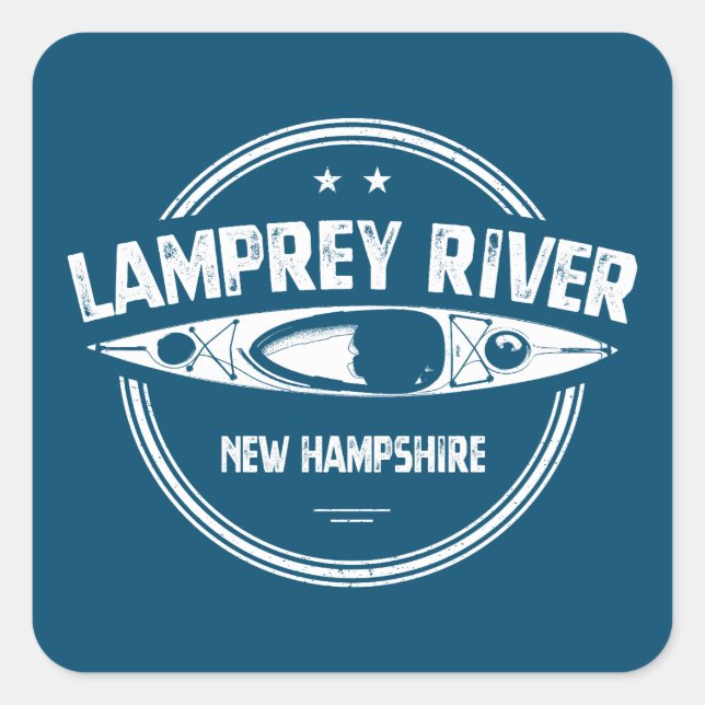 Lamprey River New Hampshire Kayaking Square Sticker (Front)
