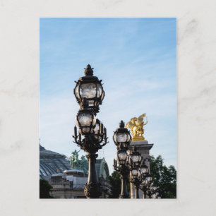Lamps on Pont Alexandre III - Paris, France Postcard