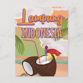 Lampung Indonesia vintage holiday poster. Postcard