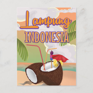 Lampung Indonesia vintage holiday poster. Postcard