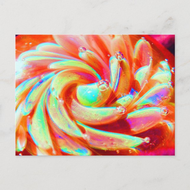 Lampwork Boro Rainbow Glass Pastel Art Postcard (Front)