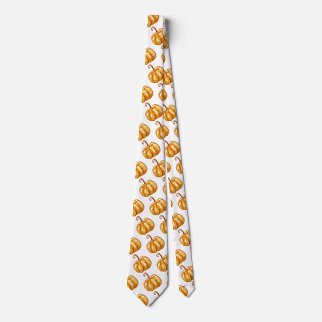 Lamtern, Yellow Pumpkin  Neck Tie (Front)