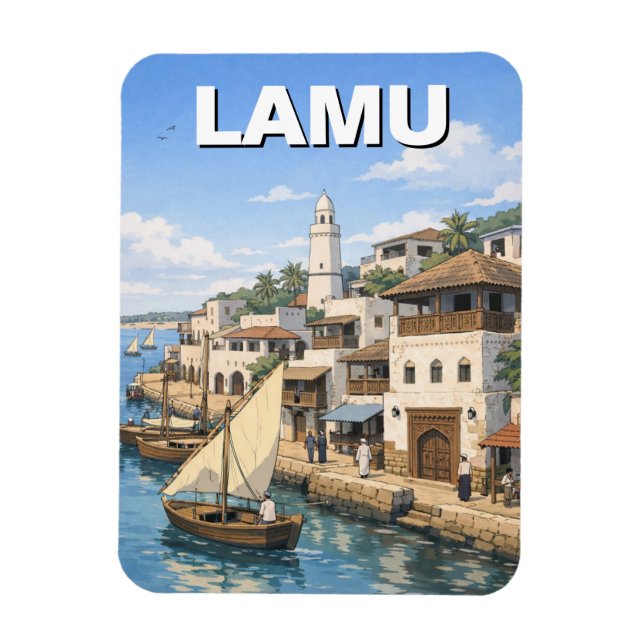 Lamu Kenya Magnet (Vertical)